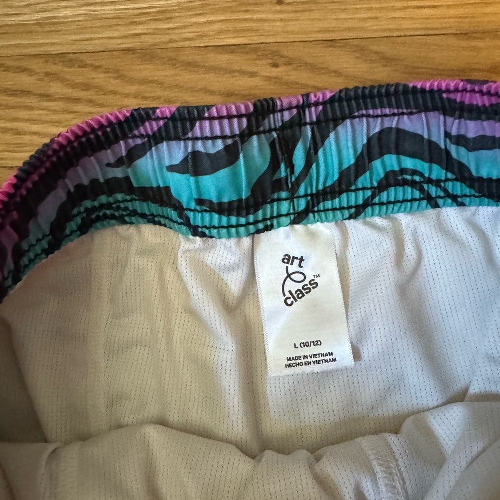 Colorful Zebra Print Swim Shorts boys L (10/12) - Picture 3 of 6